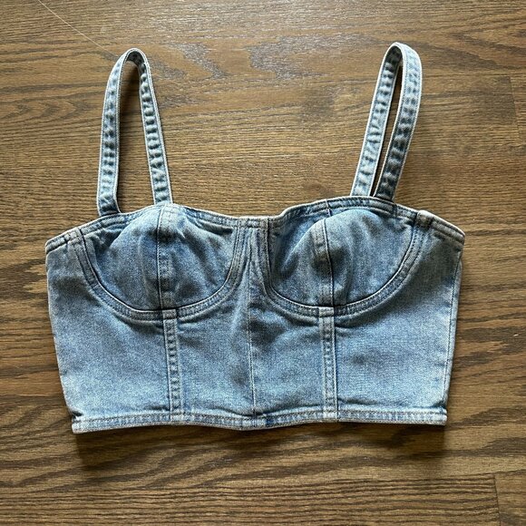 Aritzia Cecily Denim Bralette - Picture 1 of 4